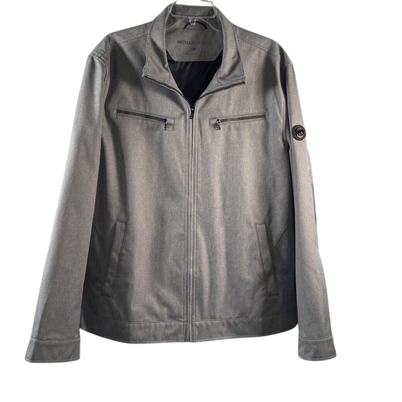 Michael Kors Gray Full Zip Jacket Coat Lightweight XL Casual Preppy Work 75-12 - Picture 1 of 16
